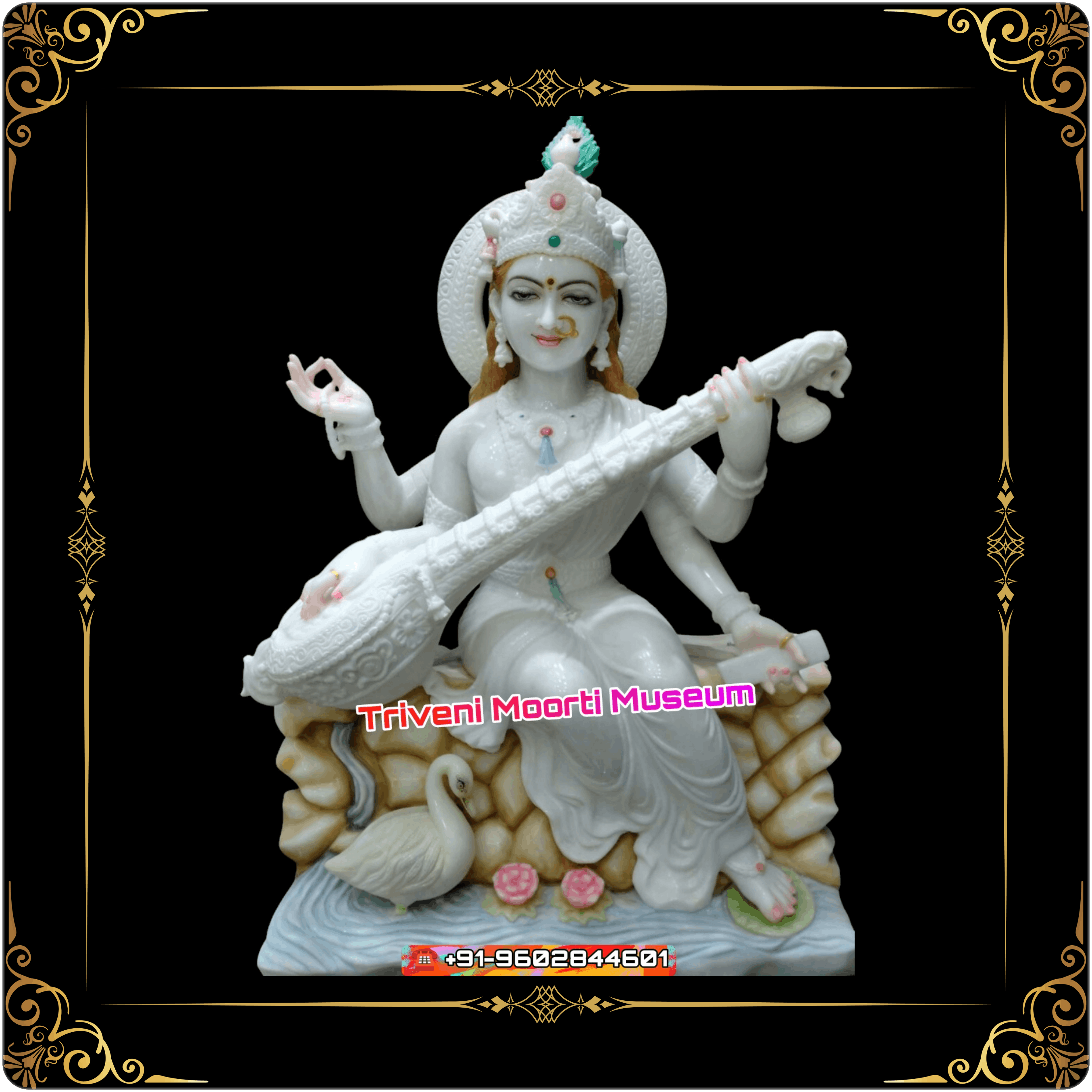 Saraswati Mata Marble Murti
